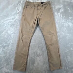 AG Adriano Goldschmied Pants Men 30x30 Tan Brown Everett Straight Leg *Hole